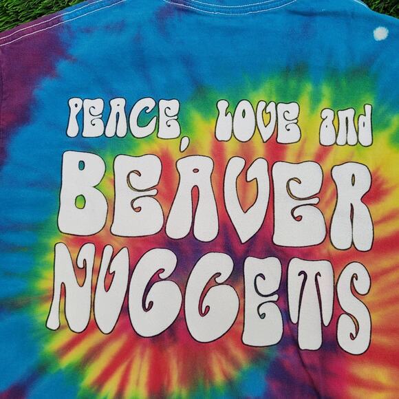 Vintage Y2K Buc-ee the Beaver Tie-Dye Shirt Medium 19x25 Cotton Red Yellow Blue - Picture 6 of 11